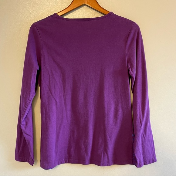 Bit & Bridle Womens Purple Long Sleeve Black Cross Rhinestone Pullover Shirt M - Picture 6 of 14